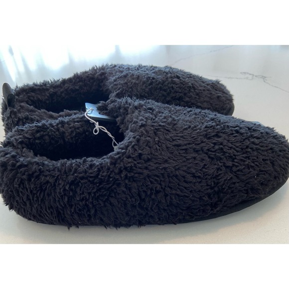 "Sonoma Black Fuzzy Slippers - Comfort Cushion - Women's Size Medium (7-8)" - Picture 5 of 6